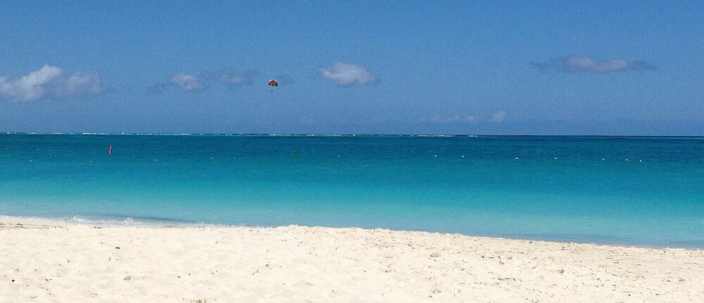 Turquoise water and white sand at Grace Bay, Turks and Caicos